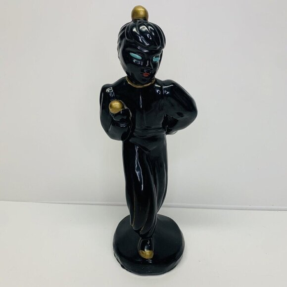 Vintage Black Americana Claytonware Chalkware Figurine Women Dancer MCM 10" - Picture 1 of 14